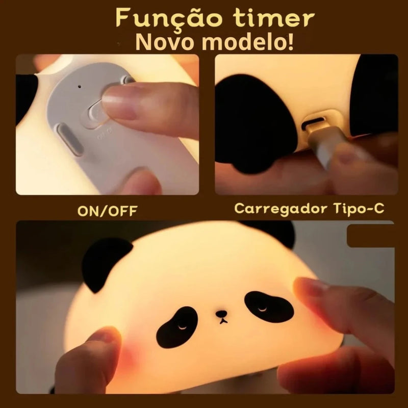 ✨LUMINÁRIA PANDA DE SILICONE COM CONTROLE PELO TOQUE✨