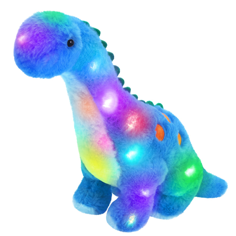 Brinquedo de pelúcia LED dinossauro luminoso