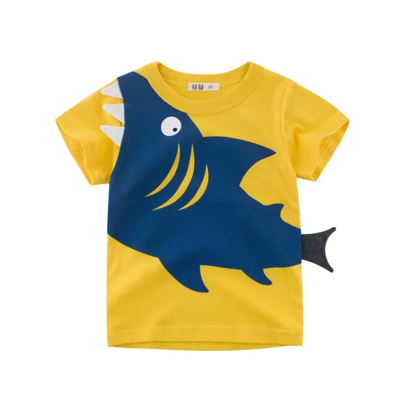 Camiseta de desenho animado 3D infantil