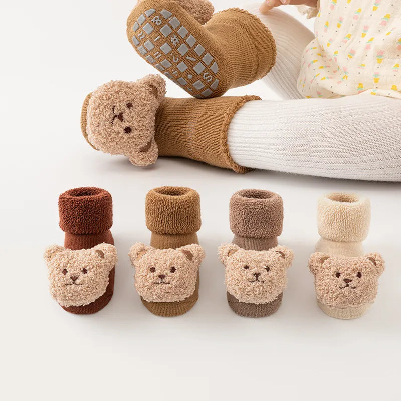 Meias de urso para bebês, algodão macio *ideal para o frio*