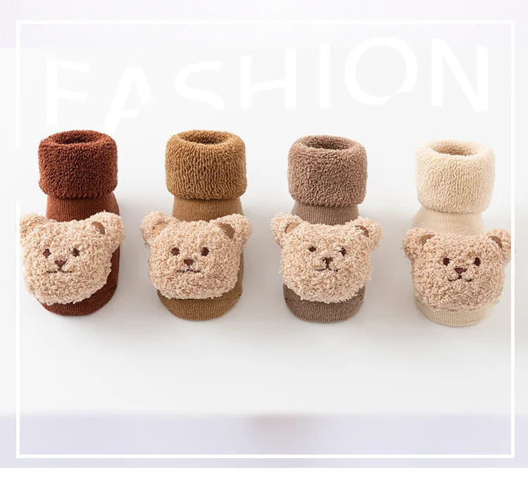 Meias de urso para bebês, algodão macio *ideal para o frio*