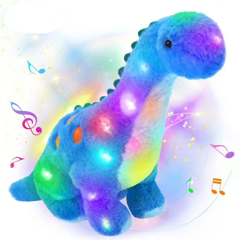 Brinquedo de pelúcia LED dinossauro luminoso